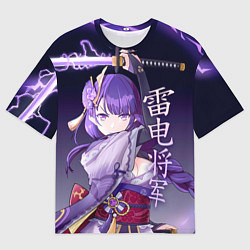 Мужская футболка оверсайз Сёгун Райден - Геншин Импакт