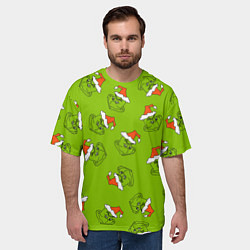 Футболка оверсайз мужская Гринч Укротитель рождества, цвет: 3D-принт — фото 2