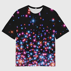 Футболка оверсайз мужская ПРАЗДНИЧНЫЕ НОВОГОДНИЕ ОГОНЬКИ 2022, цвет: 3D-принт