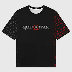 Мужская футболка оверсайз GOD OF WAR LOGO, РУНЫ