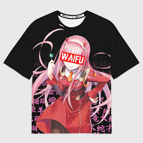 Мужская футболка оверсайз 02, ZERO TWO, DARLING IN THE FRANXX / 3D-принт – фото 1