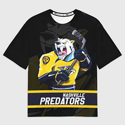 Футболка оверсайз мужская Нэшвилл Предаторз, Nashville Predators, цвет: 3D-принт