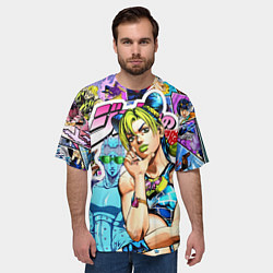 Футболка оверсайз мужская JoJos Bizarre Adventure - Джолин Кудзё, цвет: 3D-принт — фото 2