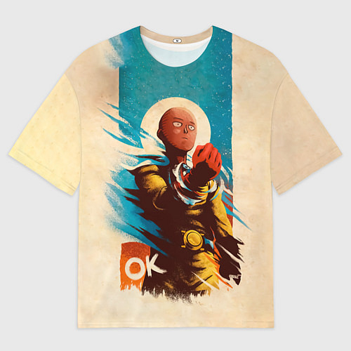 Мужская футболка оверсайз One Punch-Man Эпичный Сайтама / 3D-принт – фото 1