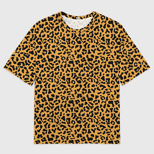 Мужская футболка оверсайз Леопард Leopard / 3D-принт – фото 1