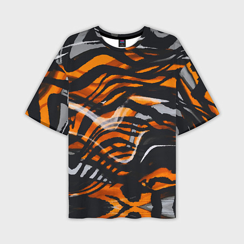 Мужская футболка оверсайз Окрас тигра / 3D-принт – фото 1