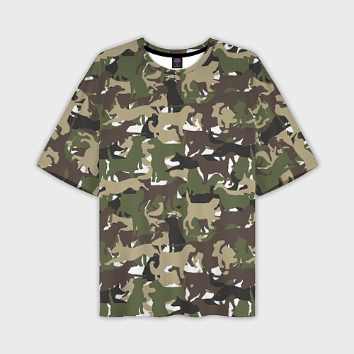 Мужская футболка оверсайз Камуфляж из Собак Camouflage / 3D-принт – фото 1