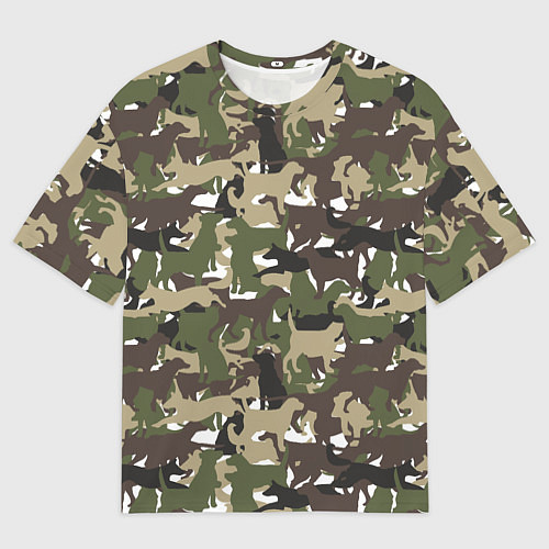 Мужская футболка оверсайз Камуфляж из Собак Camouflage / 3D-принт – фото 1