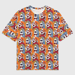 Мужская футболка оверсайз Собаки в Очках