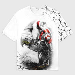 Мужская футболка оверсайз КРАТОС С МЕЧАМИ, БОГ ВОЙНЫ