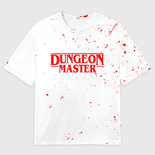 Мужская футболка оверсайз DUNGEON MASTER BLOOD ГАЧИМУЧИ БЕЛЫЙ / 3D-принт – фото 1