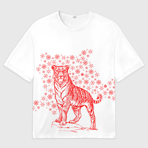 Мужская футболка оверсайз Символ года тигр 2022 / 3D-принт – фото 1