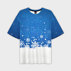 Мужская футболка оверсайз Снежинки - С Новым Годом