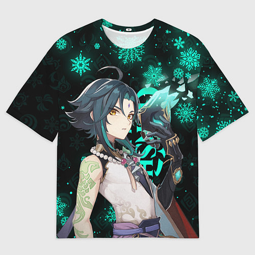 Мужская футболка оверсайз GENSHIN IMPACT СЯО НОВОГОДНИЙ / 3D-принт – фото 1
