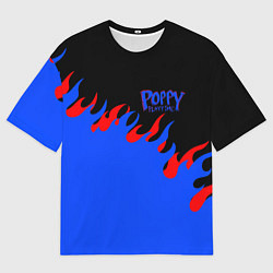 Футболка оверсайз мужская ХАГИ ВАГИ СИНЕЕ ПЛАМЯ ЛОГО, цвет: 3D-принт