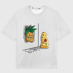 Футболка оверсайз мужская HERES PINEAPPLE!, цвет: 3D-принт