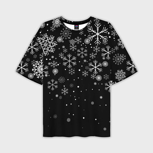 Мужская футболка оверсайз Снежинки - С Новый год / 3D-принт – фото 1
