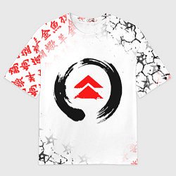 Мужская футболка оверсайз ПРИЗРАК ЦУСИМЫ ЭМБЛЕМА GHOST OF TSUSHIMA