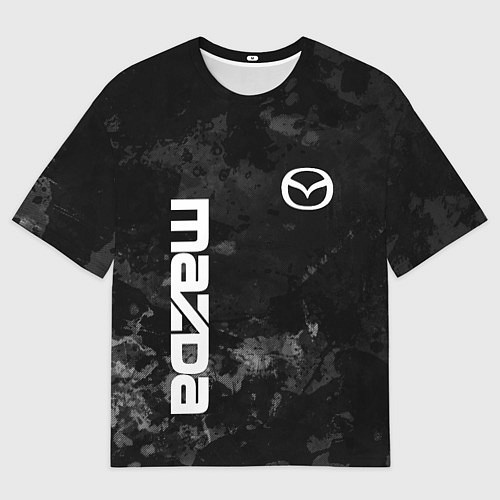 Мужская футболка оверсайз MAZDA, МАЗДА ЧЕРНО СЕРЫЙ ФОН / 3D-принт – фото 1