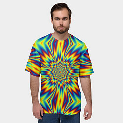 Футболка оверсайз мужская Пульсирующий Огненный Цветок, цвет: 3D-принт — фото 2