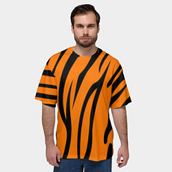 Футболка оверсайз мужская Текстура тиграtiger, цвет: 3D-принт — фото 2