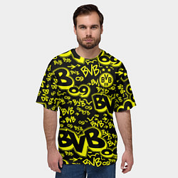 Футболка оверсайз мужская BVB 09 - BORUSSIA Боруссия Дортмунд, цвет: 3D-принт — фото 2