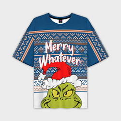 Мужская футболка оверсайз MERRY WHATEVER GRINCH