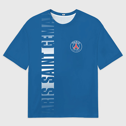 Мужская футболка оверсайз PSG PARIS SAINT GERMAIN WHITE LINE SPORT / 3D-принт – фото 1