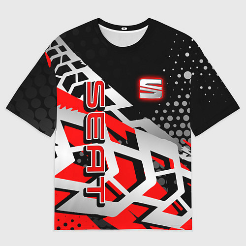 Мужская футболка оверсайз SEAT СЕАТ / 3D-принт – фото 1