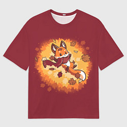 Футболка оверсайз мужская Лис в листопаде, цвет: 3D-принт