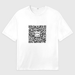Мужская футболка оверсайз Я QR-кот, гуляю где вздумается!