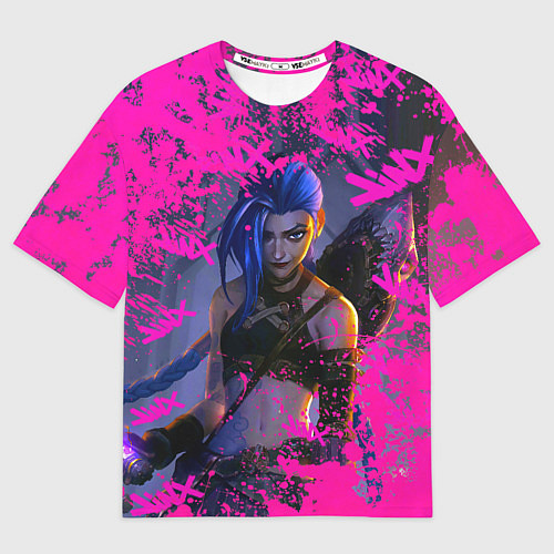 Мужская футболка оверсайз Jinx v2 Arcane LoL / 3D-принт – фото 1