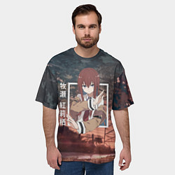 Футболка оверсайз мужская Врата Штейна Steins Gate, Курису Макисэ Kurisu Mak, цвет: 3D-принт — фото 2