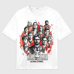 Футболка оверсайз мужская Бумажный дом Герои ограбления, цвет: 3D-принт