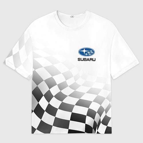 Мужская футболка оверсайз Subaru, Субару Спорт, Финишный флаг / 3D-принт – фото 1