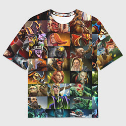 Мужская футболка оверсайз HEROES DOTA 2 ПЕРСОНАЖИ ДОТА 2