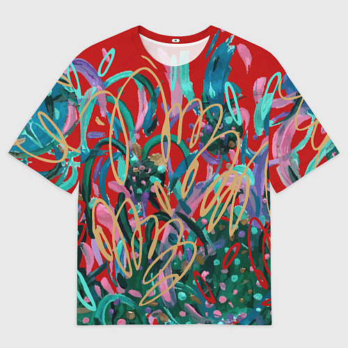 Мужская футболка оверсайз New Years fireworks / 3D-принт – фото 1