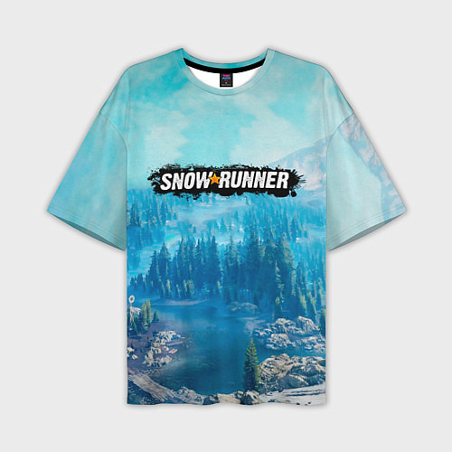 Мужская футболка оверсайз SnowRunner СноуРаннер логотип / 3D-принт – фото 1