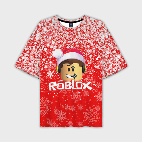 Мужская футболка оверсайз ROBLOX НОВОГОДНИЙ SMILE 2022 / 3D-принт – фото 1