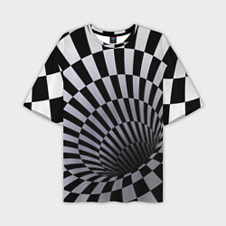 Мужская футболка оверсайз Оптическая Иллюзия, черно-белая