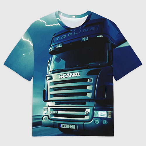 Мужская футболка оверсайз SCANIA Дальнобой 2022 / 3D-принт – фото 1