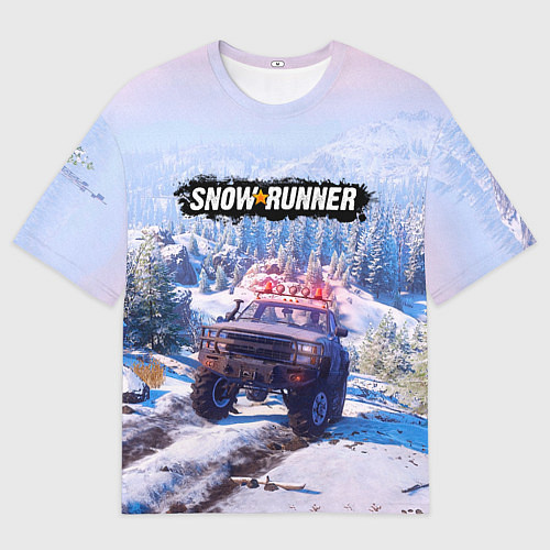 Мужская футболка оверсайз SnowRunner Гонки по бездорожью / 3D-принт – фото 1