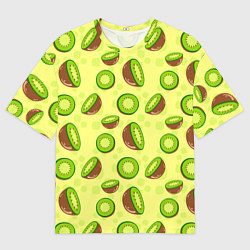 Мужская футболка оверсайз Киви паттерн
