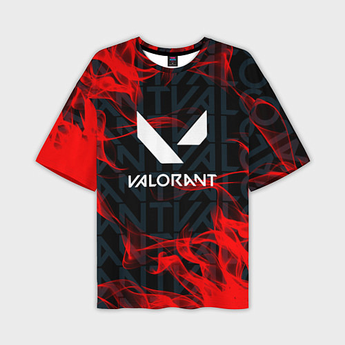 Мужская футболка оверсайз Valorant Fire / 3D-принт – фото 1