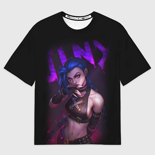 Мужская футболка оверсайз JINX ARCANE НАДПИСЬ LEAGUE OF LEGENDS / 3D-принт – фото 1