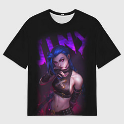 Мужская футболка оверсайз JINX ARCANE НАДПИСЬ LEAGUE OF LEGENDS