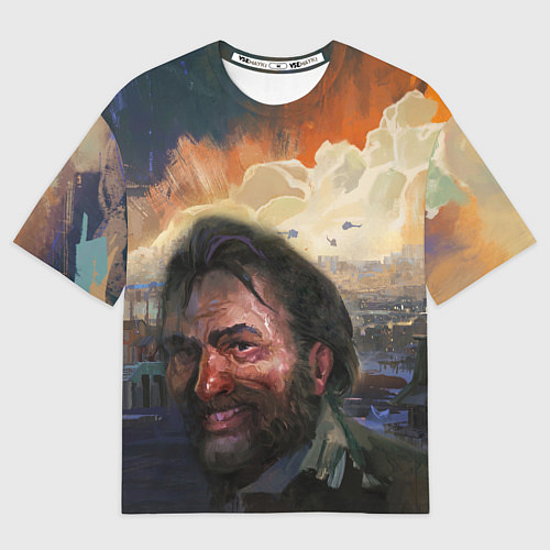 Мужская футболка оверсайз Disco Elysium Harrier Du Bois / 3D-принт – фото 1