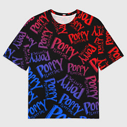 Футболка оверсайз мужская POPPY PLAYTIME LOGO NEON, ХАГИ ВАГИ, цвет: 3D-принт