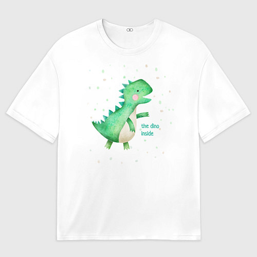 Мужская футболка оверсайз Dino inside / 3D-принт – фото 1
