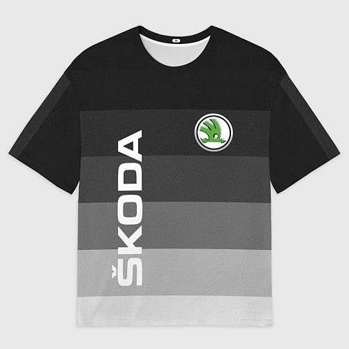 Мужская футболка оверсайз SKODA, ШКОДА ГРАДИЕНТ / 3D-принт – фото 1